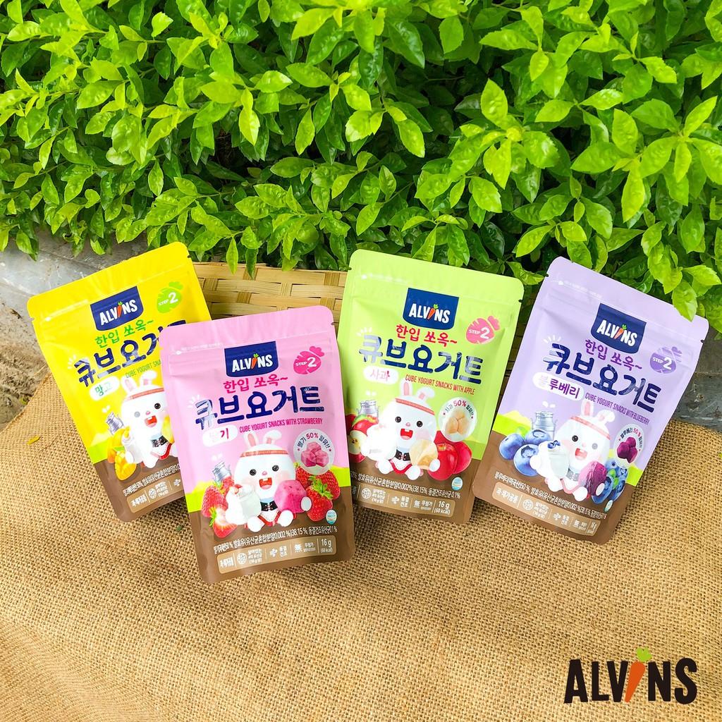 Sữa chua khô sấy lạnh cho bé vị dâu/ xoài/ việt quất/ táo Alvins 16g