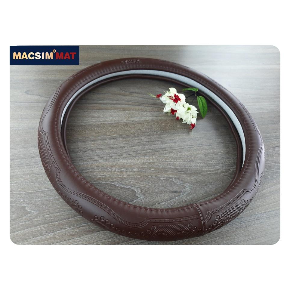 Bọc vô lăng cao cấp Macsim mã L611 chất liệu da thật - Khâu tay 100% size M màu be, mầu đen, mầu nâu