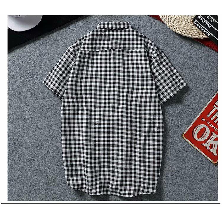 Áo sơ mi tay ngắn họa tiết sọc thời trang phong cách cho nam