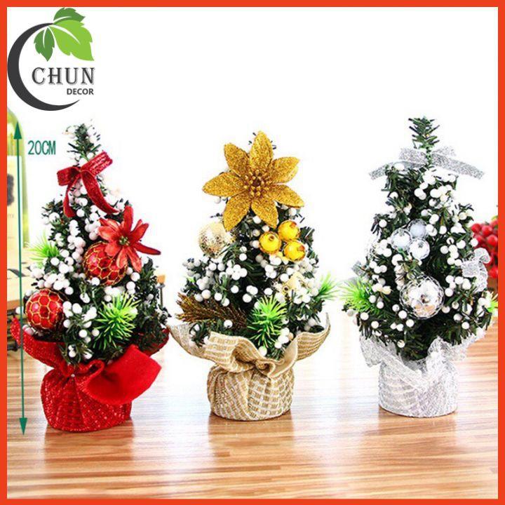 Cây thông noel để bàn cao 20cm trang trí bàn làm việc, giá sách, kệ tủ, làm quà tặng