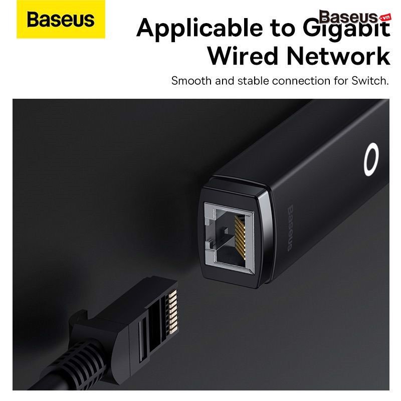 Bộ chuyển đổi mạng Gigabit Lan Type-C sang Ethernet RJ45 1000Mbps Baseus Lite Series- hàng chính hãng