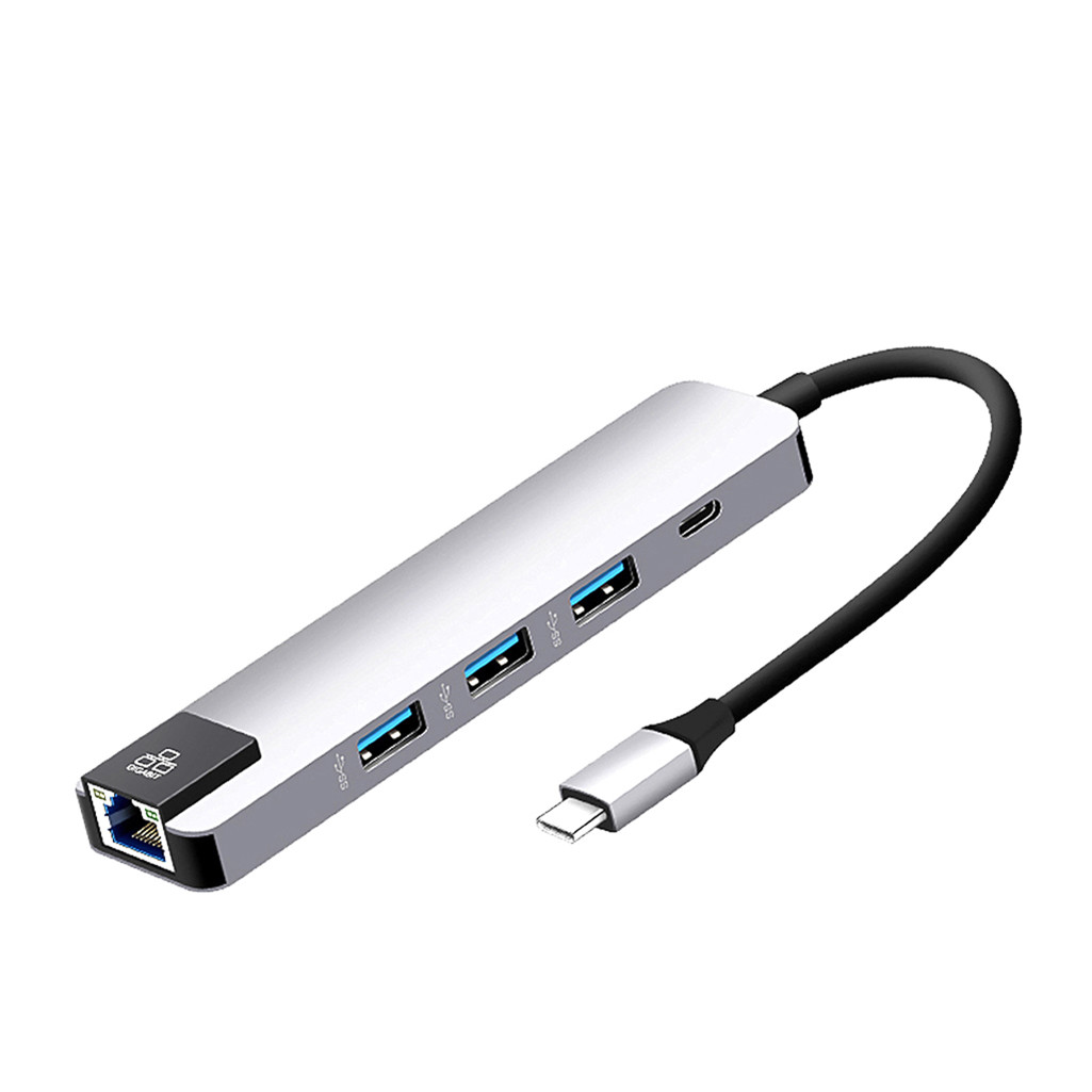 Hub USB Type C 5 in 3 x USB 3.0 / USB Type C / RJ45 - Màu Ngẫu Nhiên (F2)