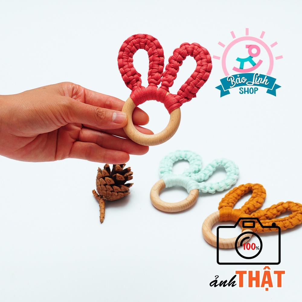 Đồ chơi cho trẻ sơ sinh 3-6 tháng - Vòng gỗ handmade tập cầm nắm, gặm nướu giảm ngứa lợi
