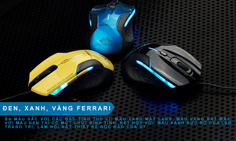 Chuột có dây Gaming NEWMEN G7-Plus,3200DPI,Switch Kaith 10m,Cảm biến A3519,form chuẩn - Hàng Chính Hãng, bảo hành 24 tháng