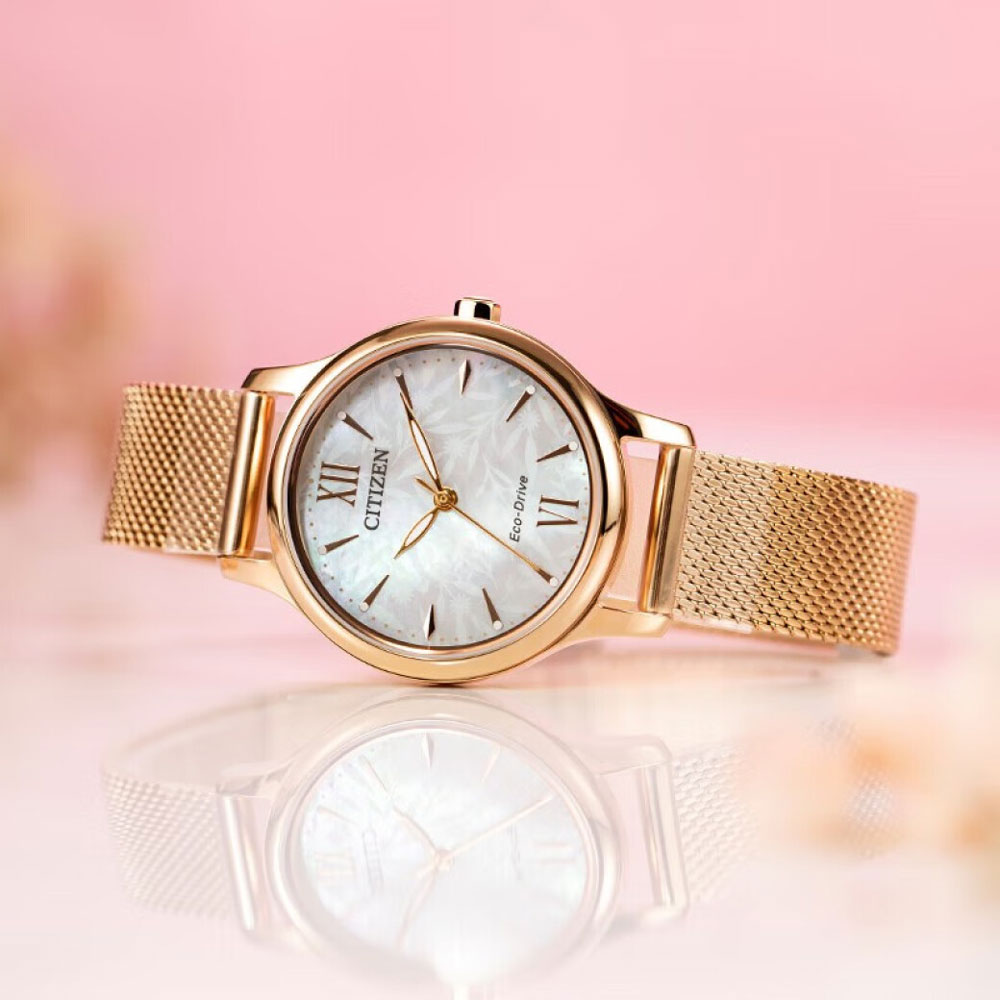 Đồng Hồ Nữ Citizen Dây Thép Không Gỉ EM0892-80D - Mặt Xà Cừ