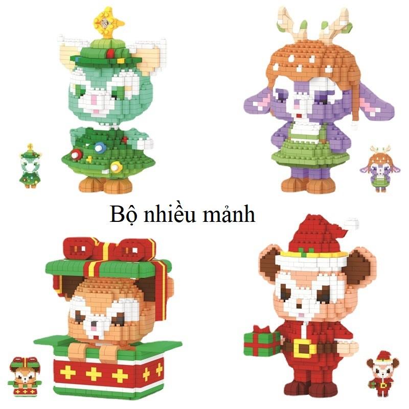 Đồ chơi Lego 3d Thỏ tím stella Lou noen dễ thương cute quà tặng sinh nhật giáng sinh bạn gái, đồ decor