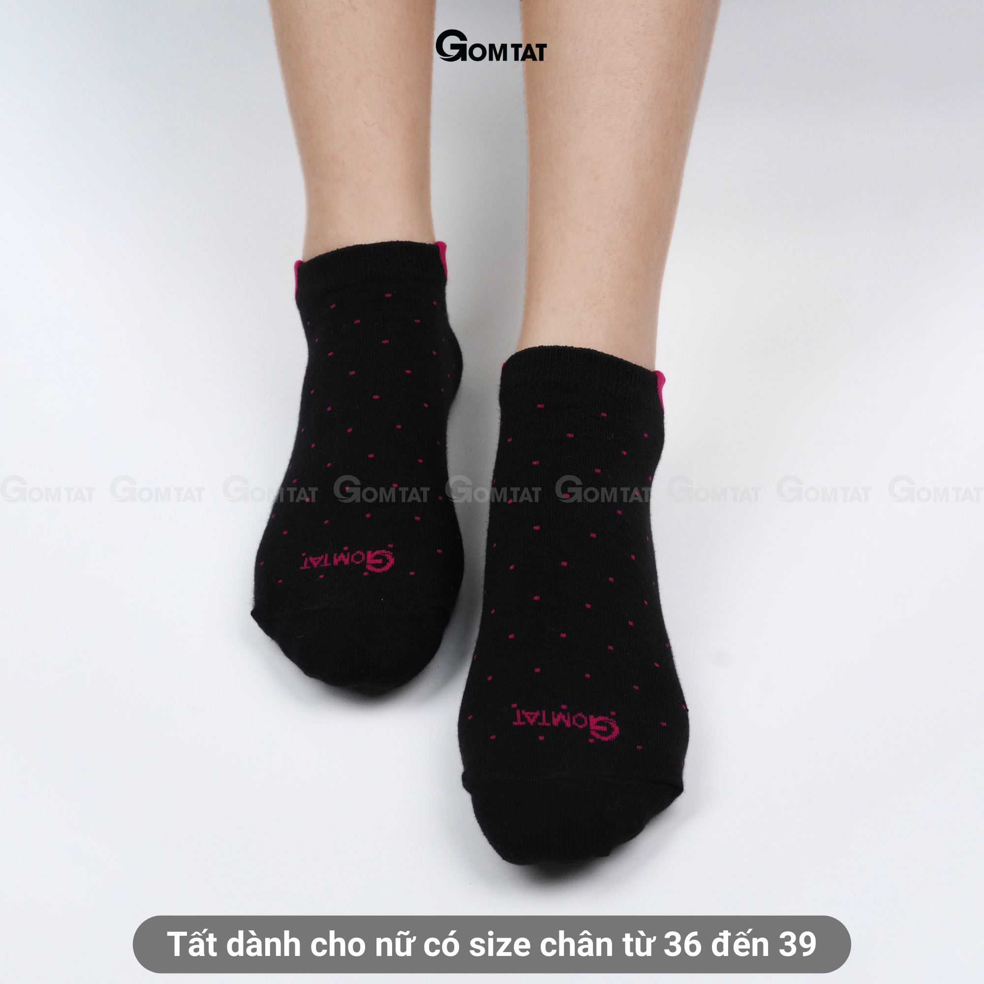 Vớ nữ cổ ngắn GOMTAT, tất nữ chất liệu cotton êm mềm, đi mát - NUNGAN-VSTAR-502
