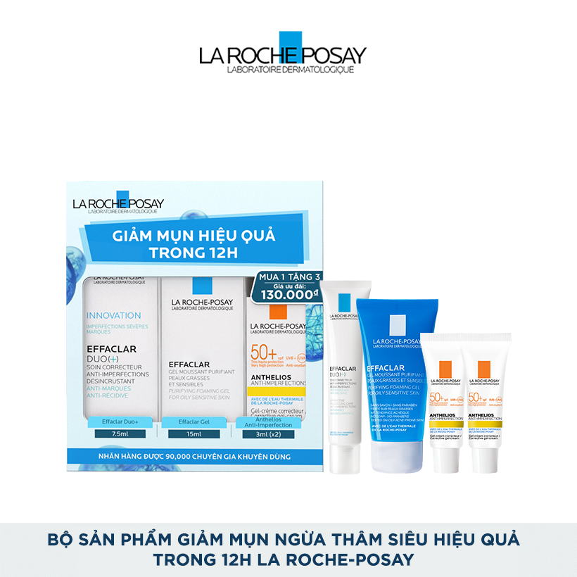 Bộ sản phẩm giảm mụn ngừa thâm siêu hiệu quả trong 12h La Roche-Posay