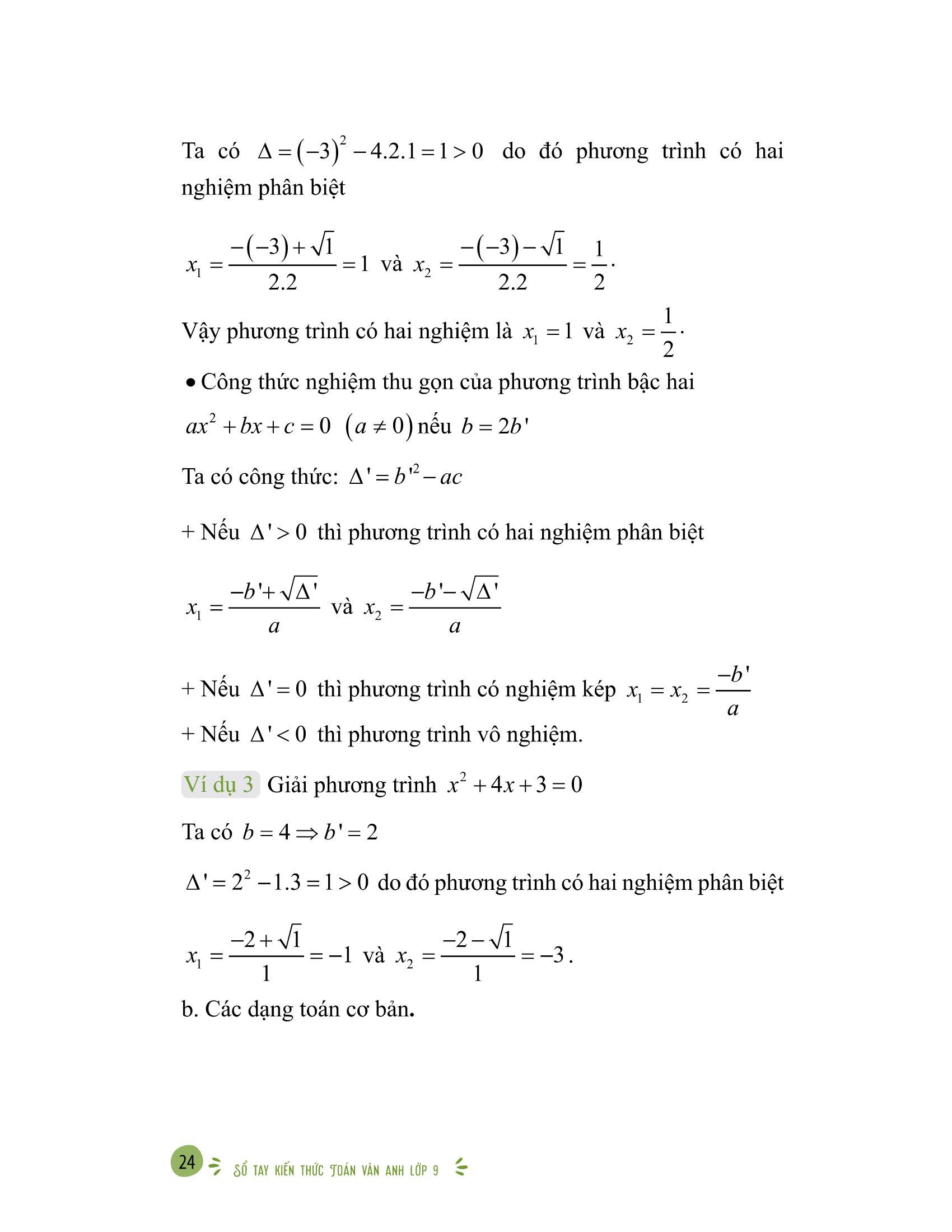 Sổ Tay Kiến Thức Toán-Văn-Anh Lớp 9