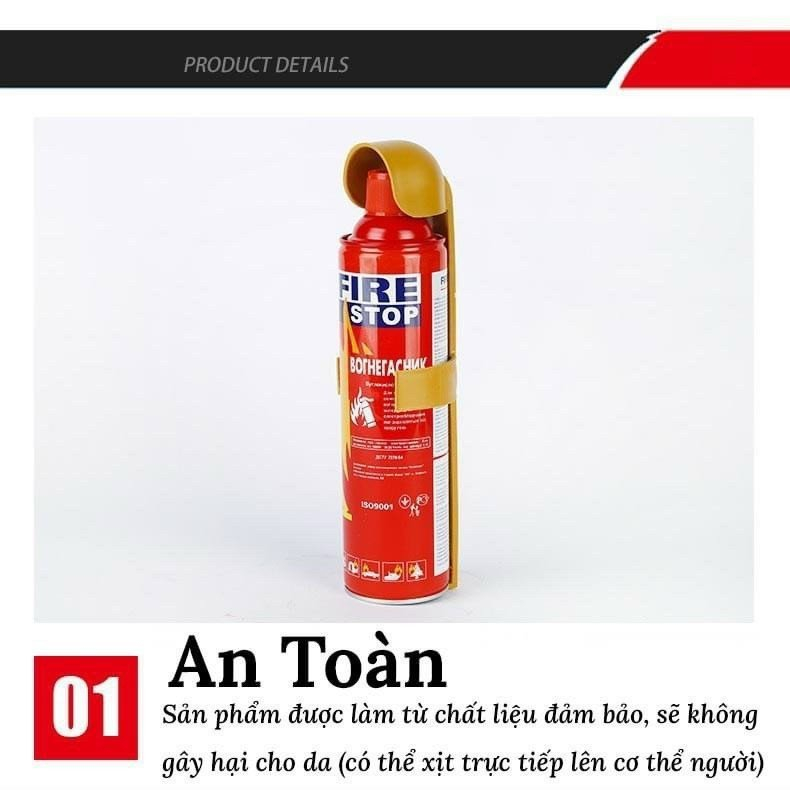 Bình Chữa Cháy Mini 500ml Để Xe Hơi, Ô Tô, Bình Cứu Hỏa Khẩn Cấp Cho Ô Tô Xe Hơi Dân Dụng 500ml