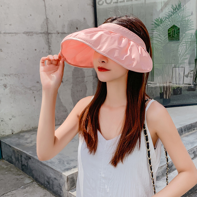 Nón chống nắng nữ mũ nửa đầu vành rộng phong cách Hàn Quốc