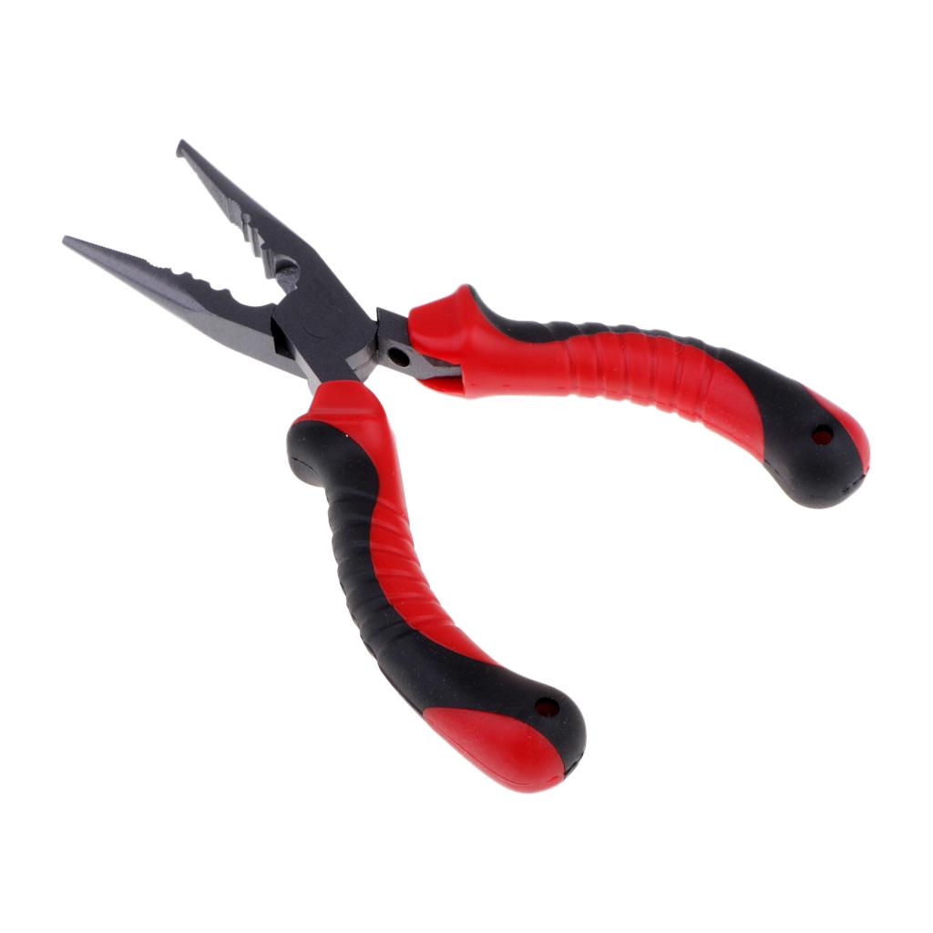 Long Needle Nose Pliers Nipper for Split Ring Hook Remover Line Cutting 17cm