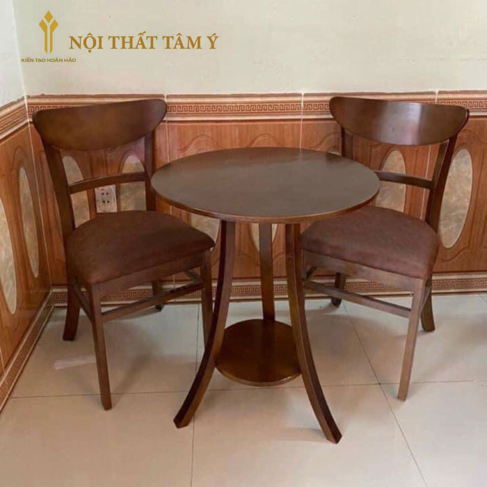 Bàn cafe gỗ 2 tầng