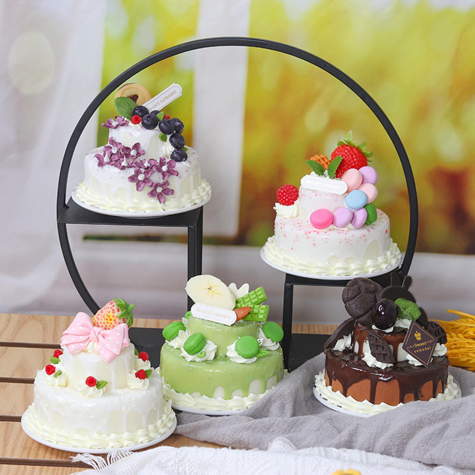 Fake Cake for Display, Artificial Cake Model Decoration Kitchen Photography Props
