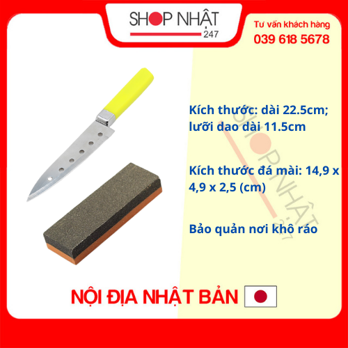 Combo Dao gọt hoa quả Echo + Đá mài dao kéo nội địa Nhật Bản