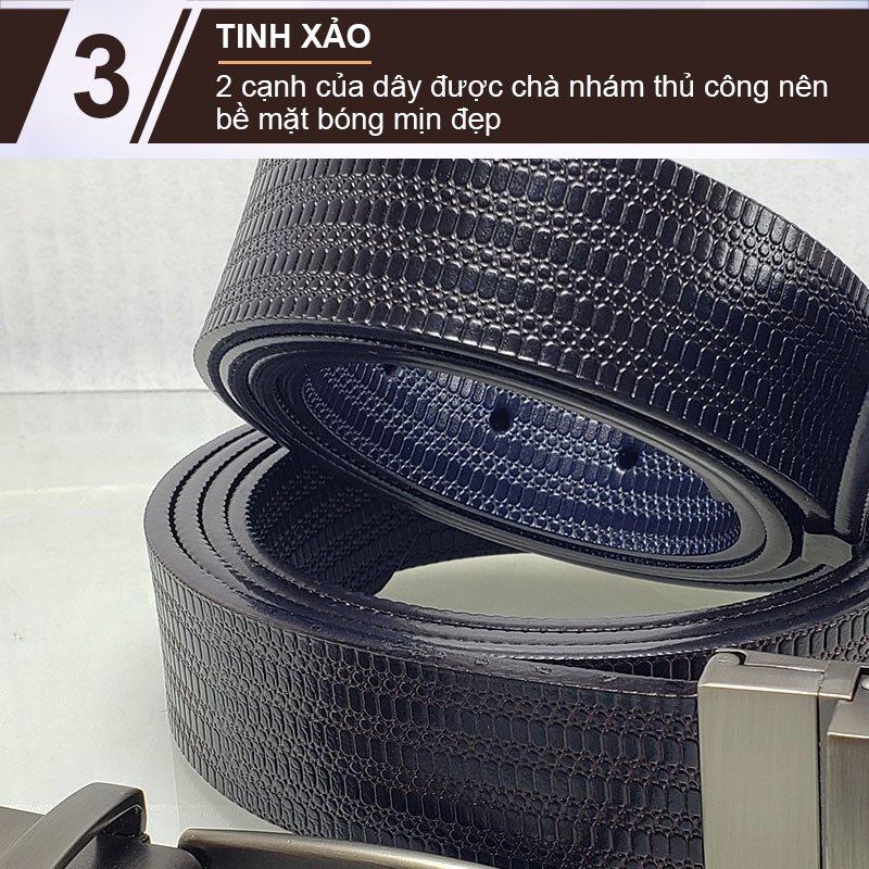 Dây nịt nam, Dây thắt lưng nam da bò hai mặt NIKITA DL1314