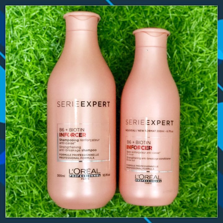 Bộ gội xả phục hồi ngăn gãy rụng L'oreal Serie Expert B6 + Biotin Inforcer Strengthening Anti-breakage