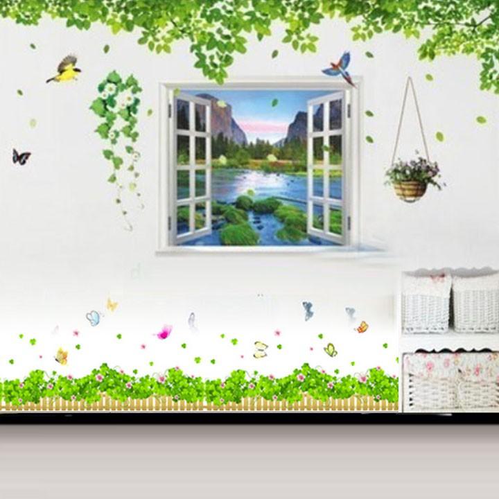 Combo 3 decal dán tường cây che bóng mát cho bé SIZE LỚN