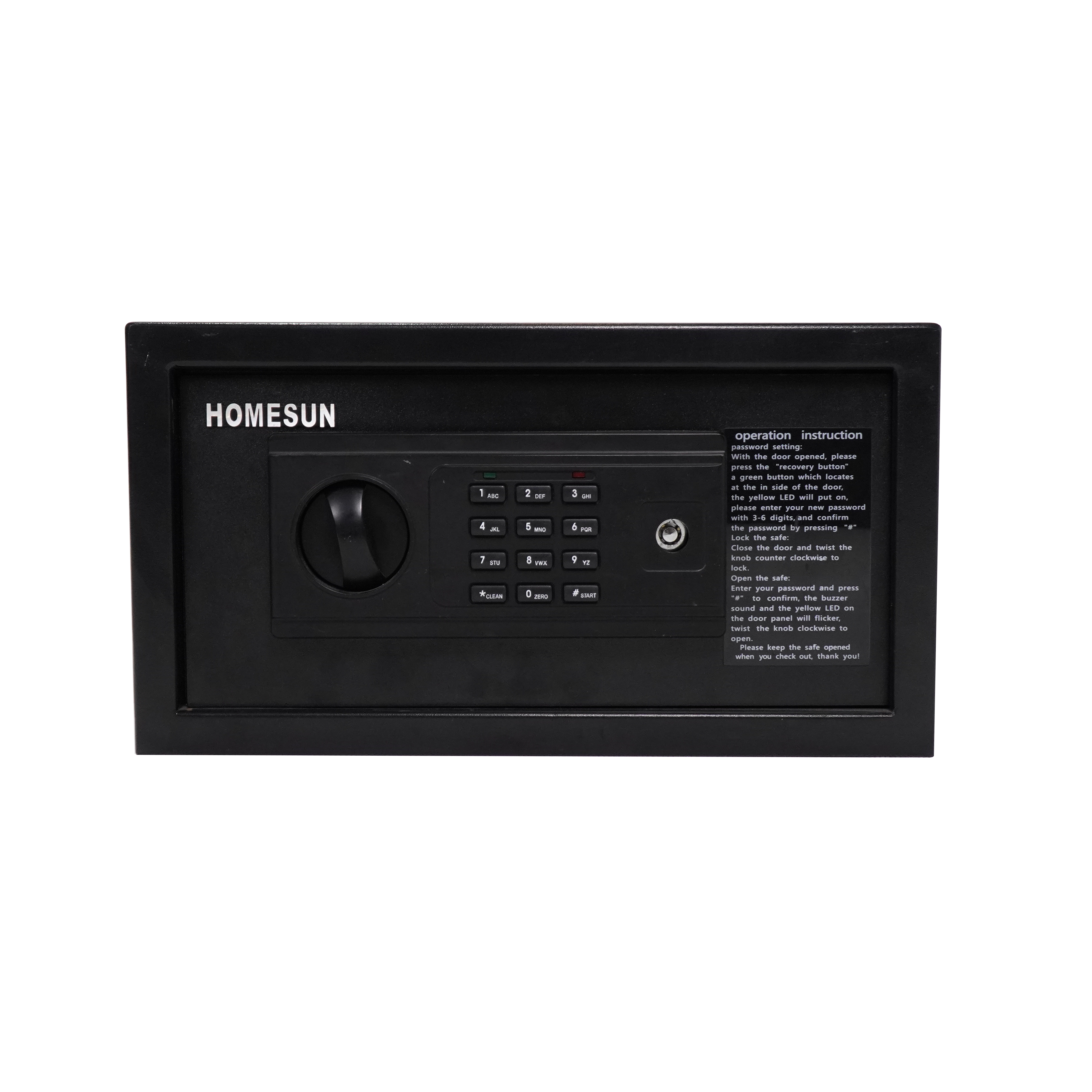 Két sắt điện tử mini FD-1935L, màu đen, Khả năng chống trộm cao, còi báo động