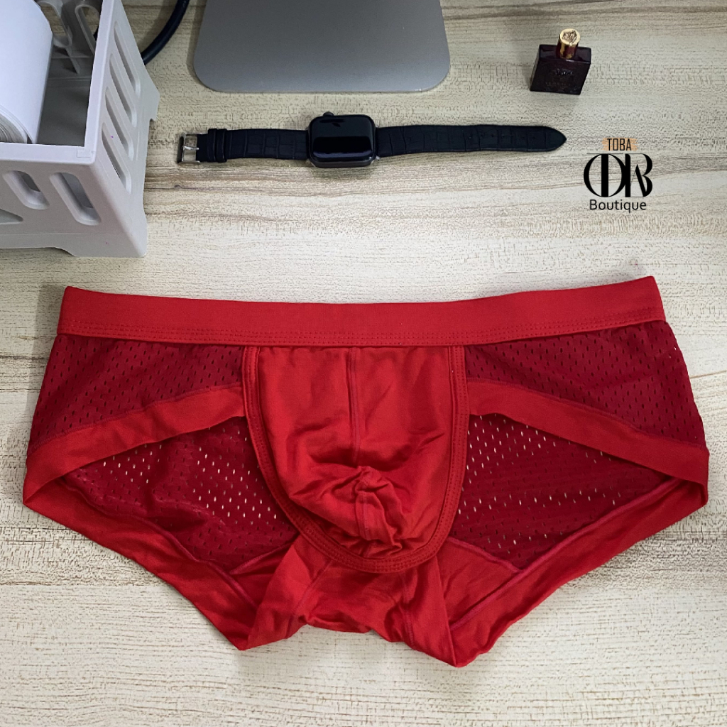 Quần lót nam Tam Giác Cotton phối Lưới TOBA Boutique thông thoáng thoải mái thời trang TBTGL01
