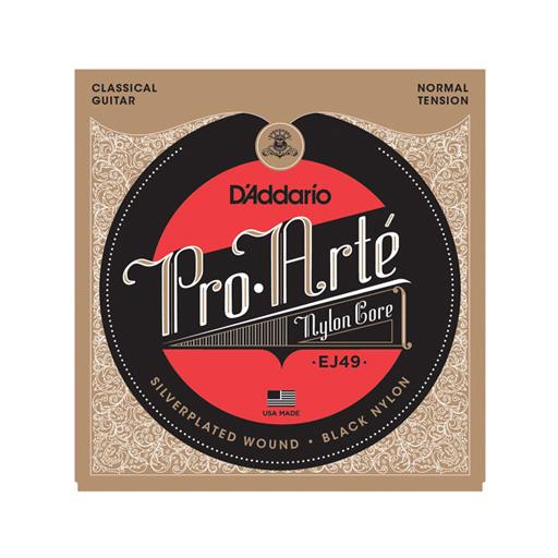 Bộ dây đàn Guitar Classic/ Classical Guitar String Set - D'Addario EJ49 - Pro-Arte Nylon Core, Normal Tension, Silverplated Wound, Black Nylon - Hàng chính hãng