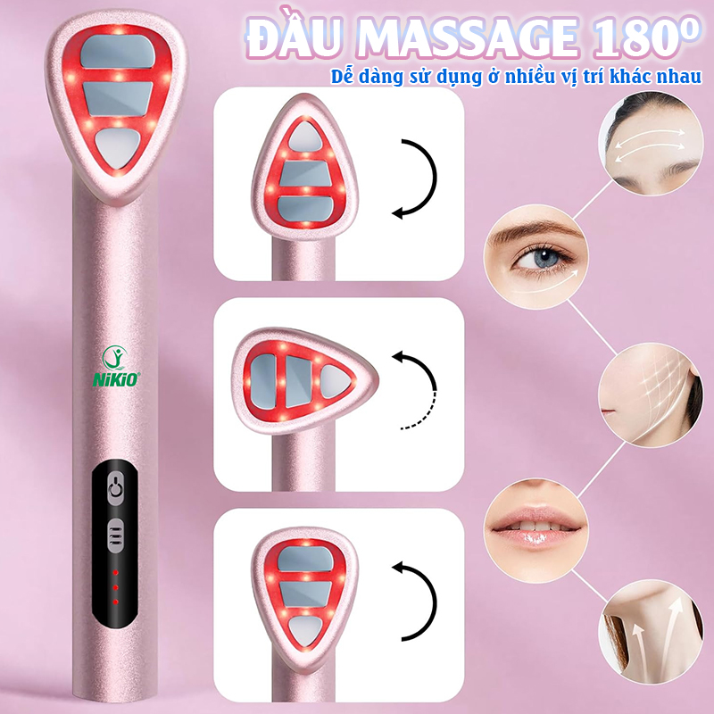 Máy massage mắt môi Nikio NK-125D - Thiết bị làm đẹp đa năng, công nghệ EMS, IPL, rung và nhiệt nóng