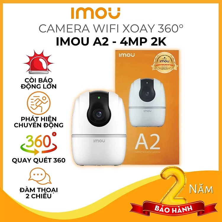 Camera IMOU Ranger 2C, Camera Xoay 360, AI Phát hiện người, màng trập riêng tư 2MP/4MP - Hàng Chính Hãng