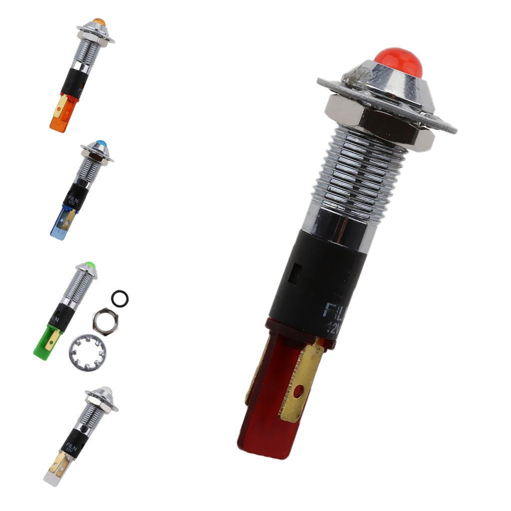 12V 8mm LED Waterproof  Panel Indicator Light Lamp Car Truck Boat red