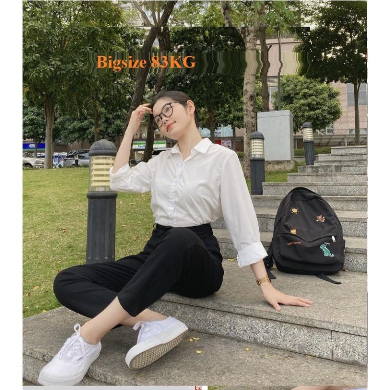 Quần baggy công sở, quần tây đi học cạp cao tôn dáng