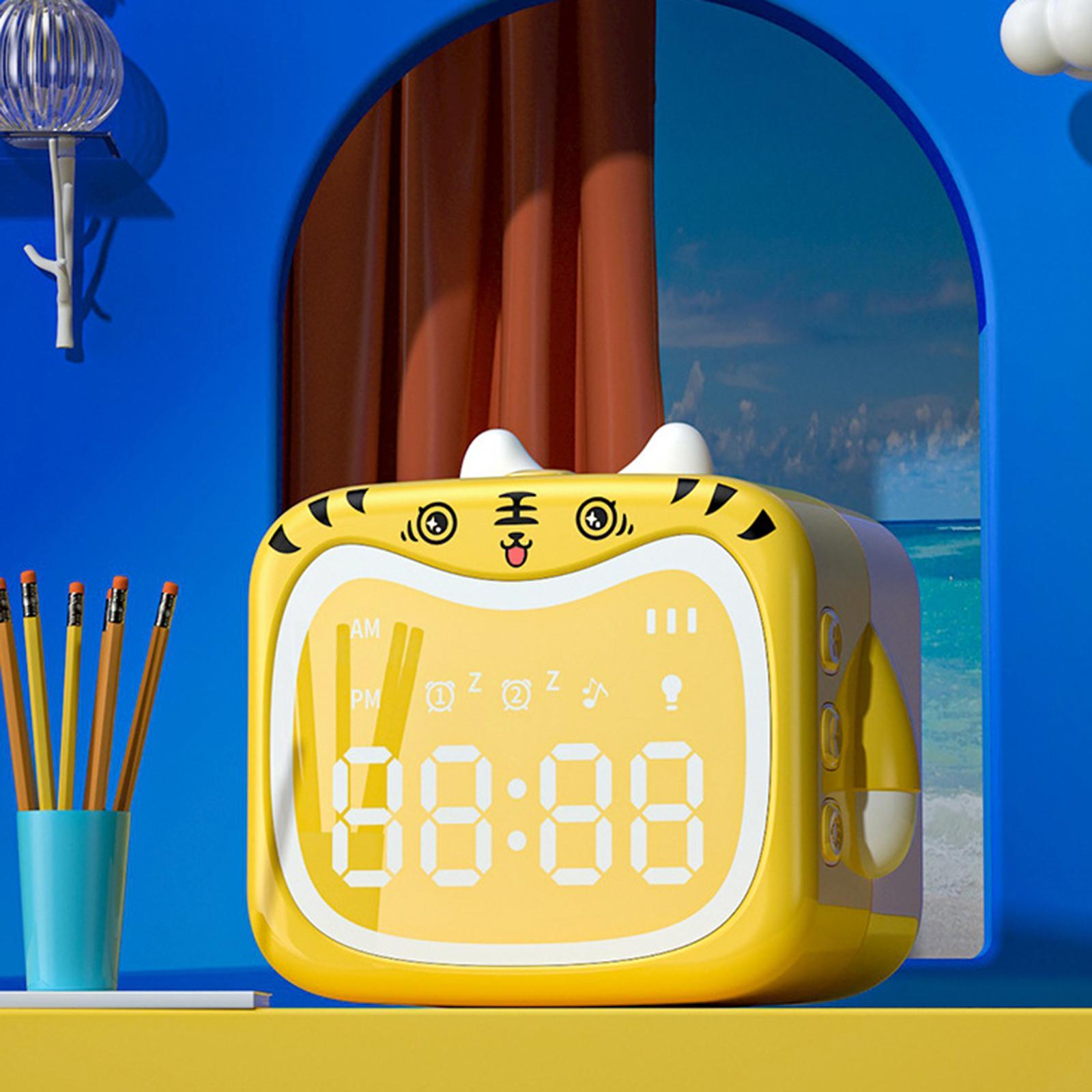 Kids Alarm Clock with Temperature Display Night Light Wake up Bedside Clock