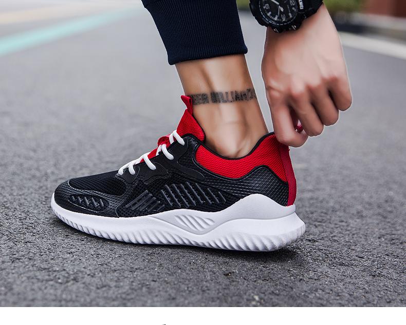 Giày Sneaker thể thao nam mầu đen đỏ phong cách ST019