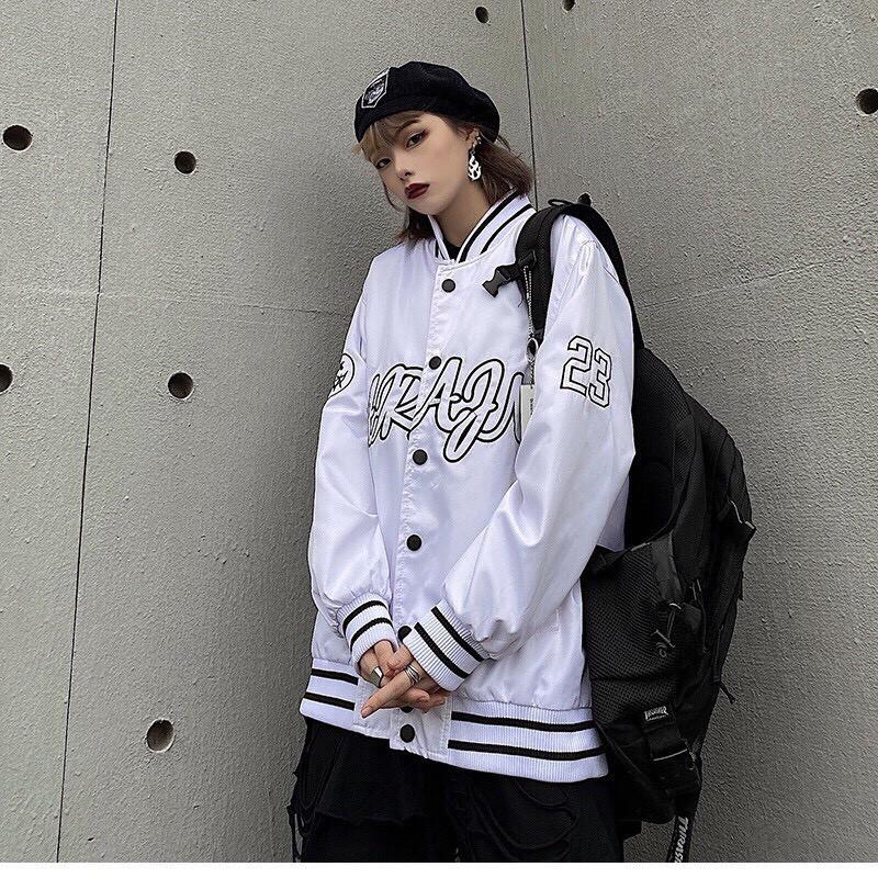 Áo khoác bomber dù unisex form rộng 2 lớp