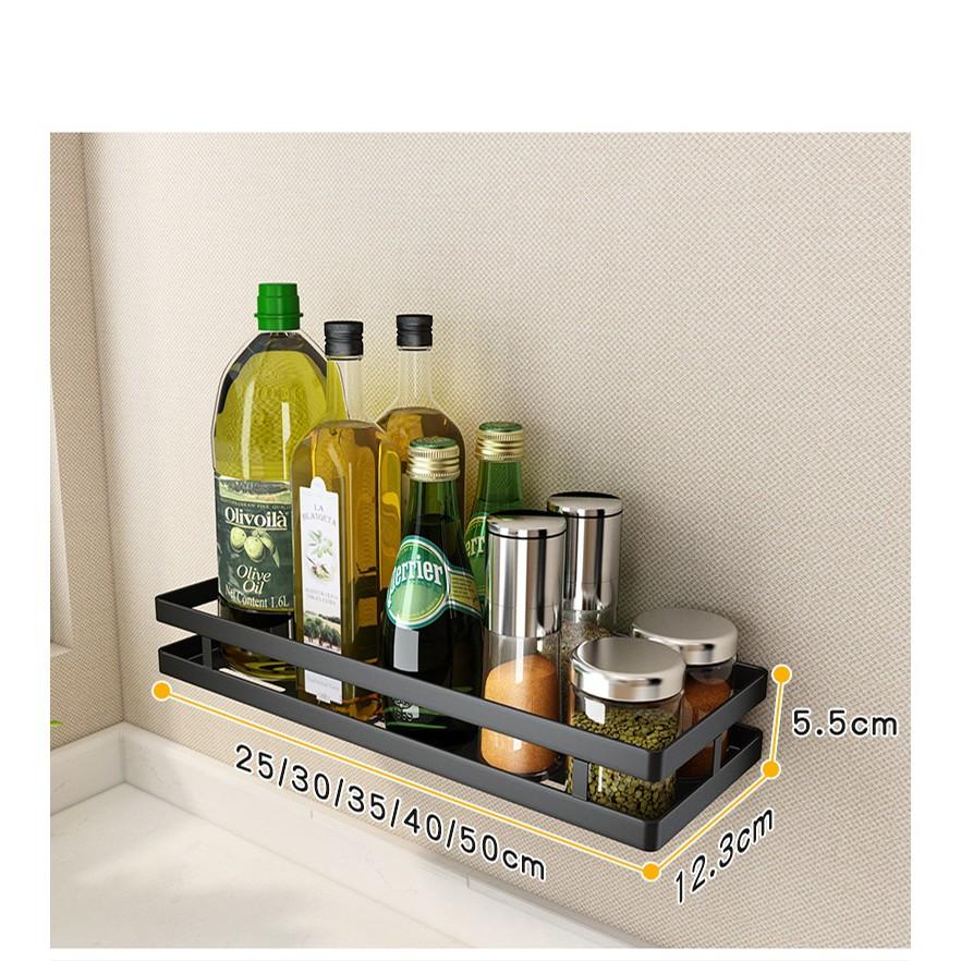 Kệ đựng gia vị dán tường không cần khoan đục Kệ nhà bếp đa năng hình chữ nhật 34x10x5cm