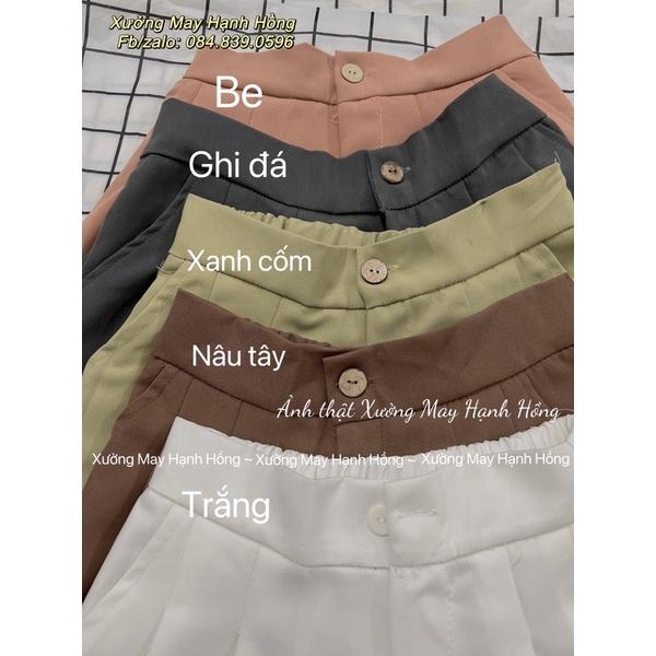Quần short vải cạp chun ống xếp ly basic