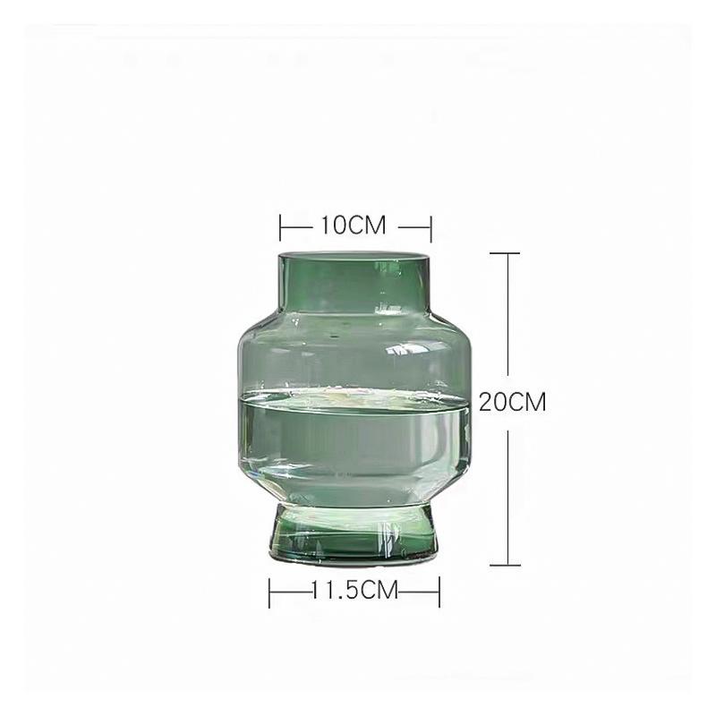 Bình Hoa Thủy Tinh Xanh Green - Kiểu Dáng Hiện Đại Bắt Mắt
