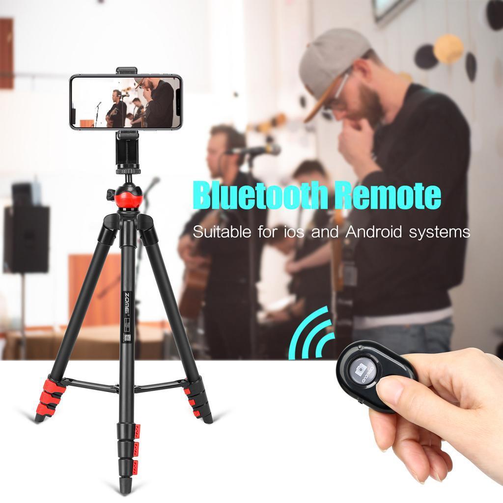 T60 4 section Mobile Phone Holder + Bluetooth Remote Control Camera Tripod