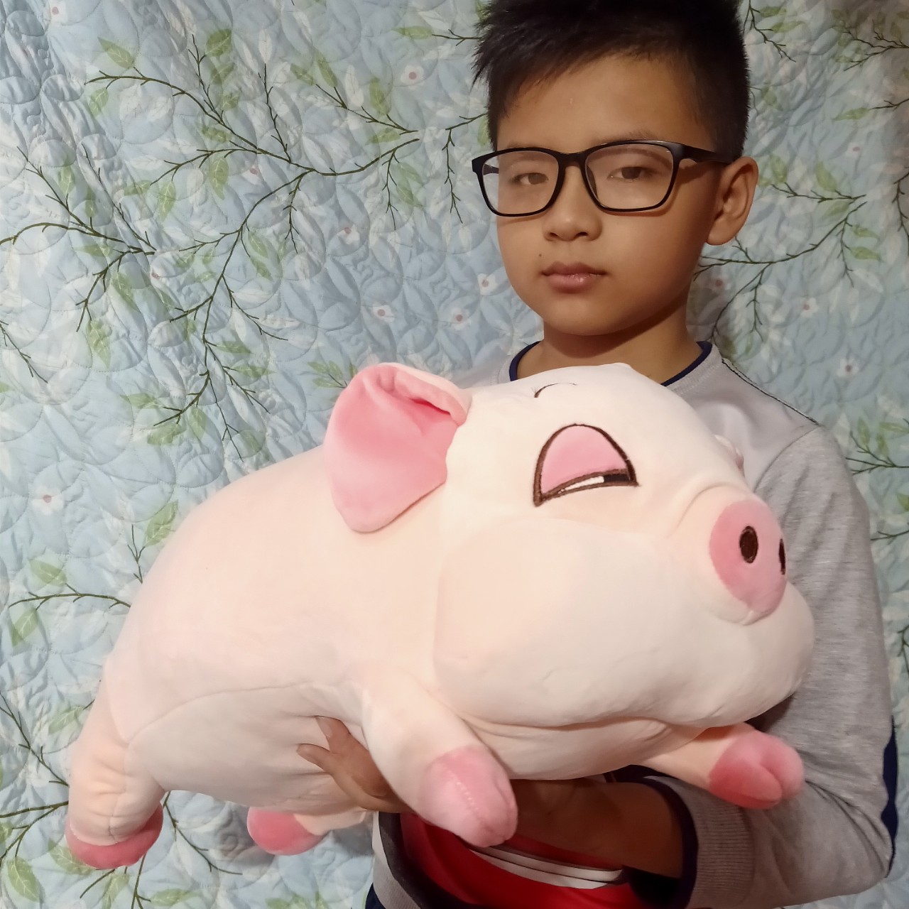Thú bông,gấu bông HEO MẮT HỒNG mềm mại,ấm áp size đại 1m