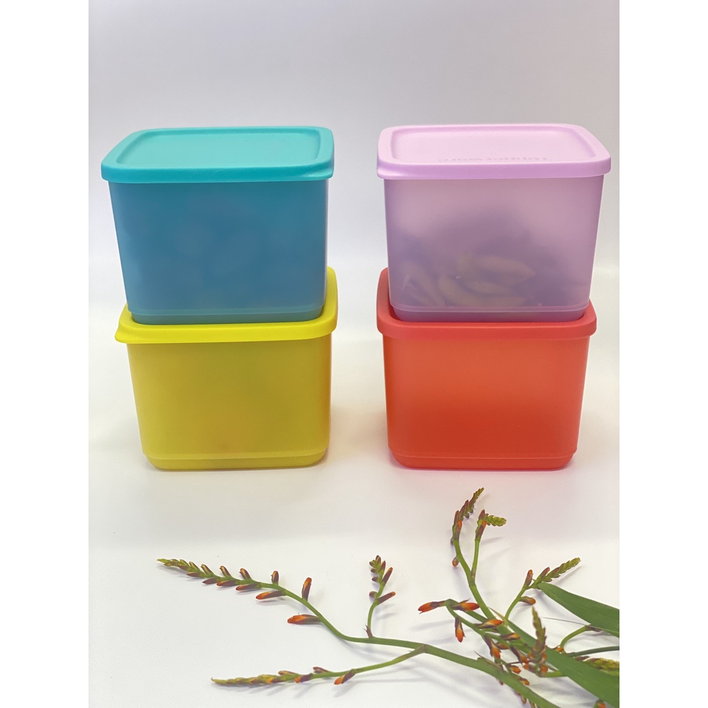 Bộ Hộp Tupperware Medium Square Round 4 Hộp - Hàng Chính Hãng