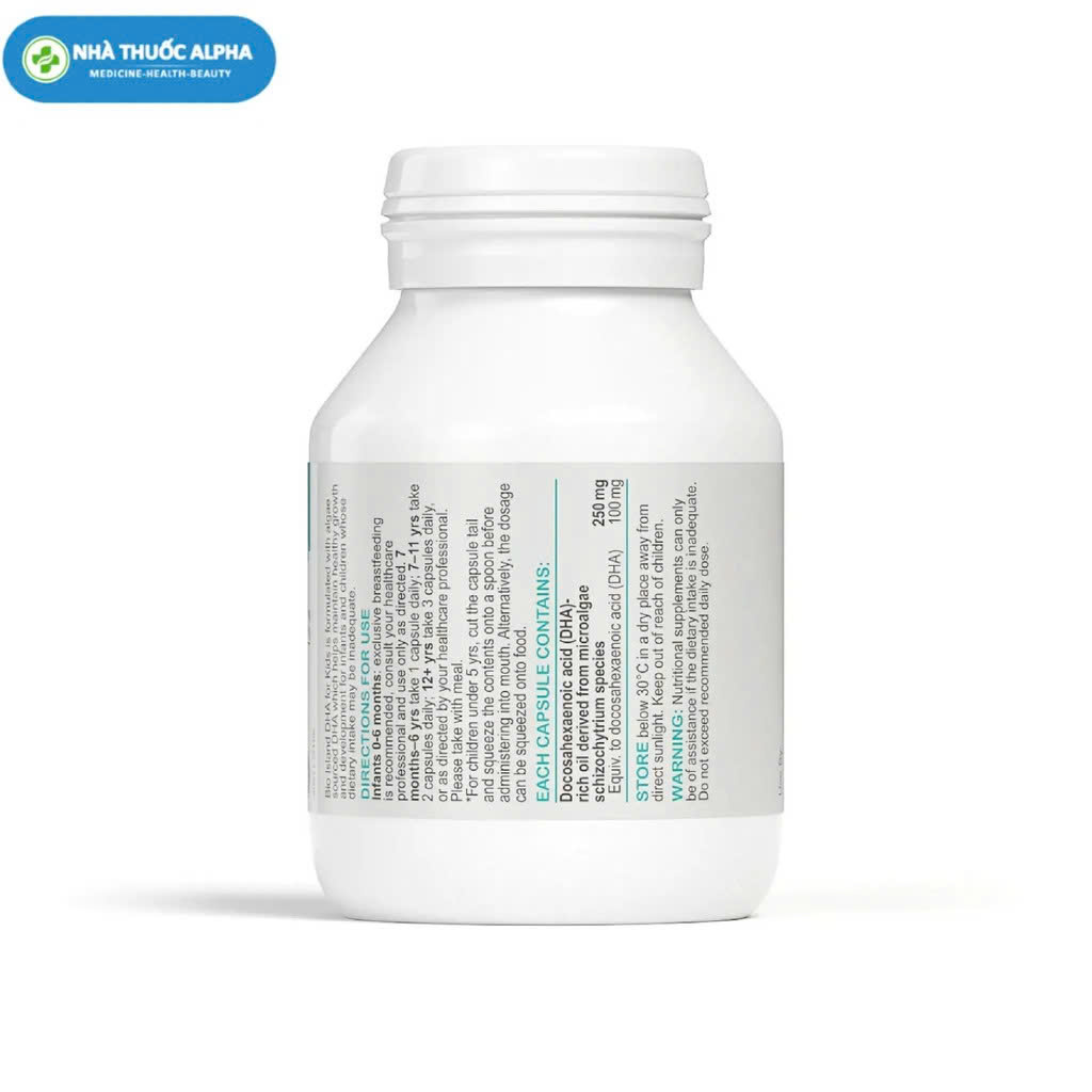 Viên uống Tăng cường DHA cho trẻ Bioisland DHA 60 Viên