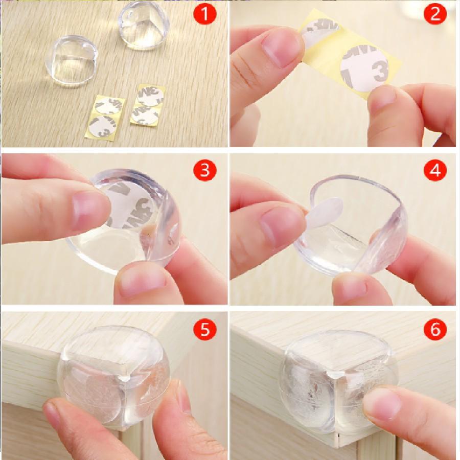 Set 4 Miếng Bịt Góc Bàn, Bọc Cạnh Bàn Silicon An Toàn Cho Bé 88258