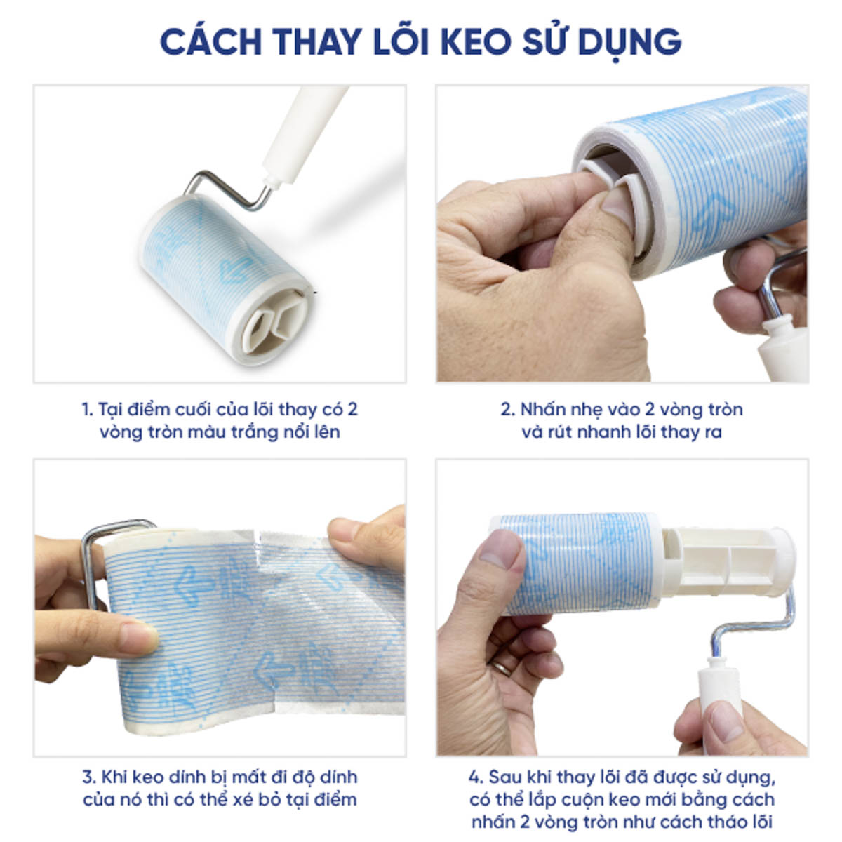 Lõi Cây Lăn Bụi Đa Bề Mặt Mini COLOCOLO - 2 Cuộn - Lõi Rộng 80mm x 50 Lớp - Hàng Chính Hãng - C2504