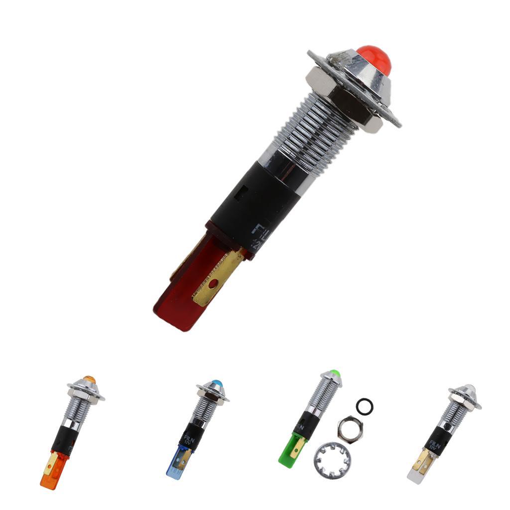 12V 8mm LED Waterproof  Panel Indicator Light Lamp Car Truck Boat red