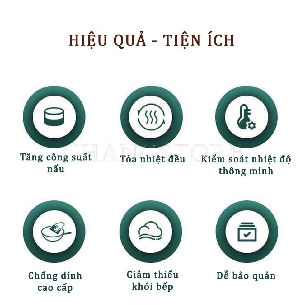 Chảo Nướng Điện Chống Dính Hàn Quốc Size 26CM, Bếp Nướng Điện Mini ĐA NĂNG 2 Nấc Nhiệt Chiên, Xào Sang Trọng