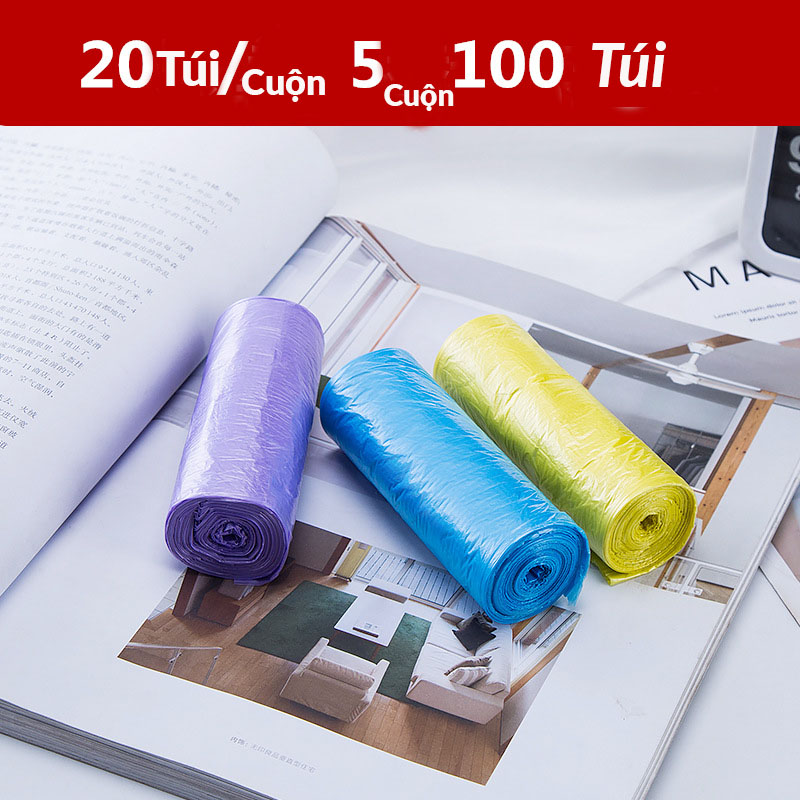 Bộ 5 Cuộn đựng túi đựng rác tự phân hủy (5 cuộn)