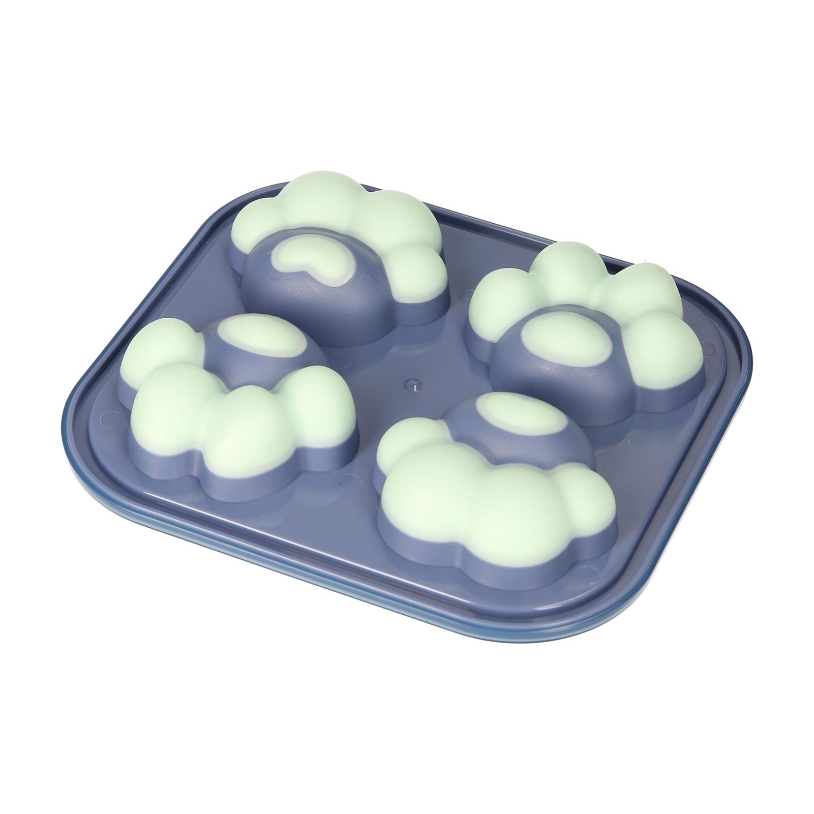 Khuôn silicon làm đá viên hình chân mèo có nắp đậy