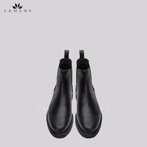 Giày da bò Chelsea Boots Black LEMANS CB66, đế Lemans cao 4cm, boot nam chelsea boot nam, bảo hành 12-24 tháng