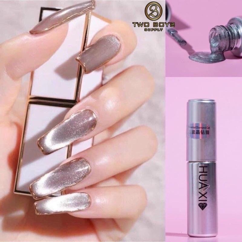 Sơn mắt mèo Kim cương Huaxi Flash vàng & bạc,sơn gel mắt mèo
