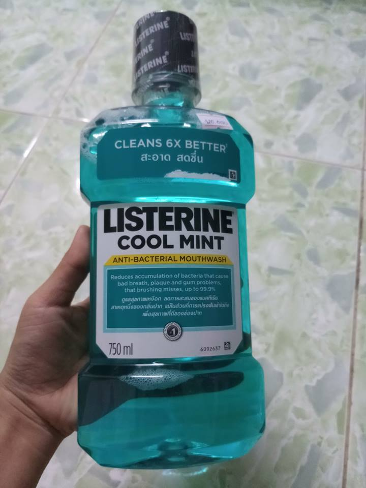 Combo 2 Nước súc miệng Listerine Cool Mint Hương Bạc Hà 750ml và 250ml