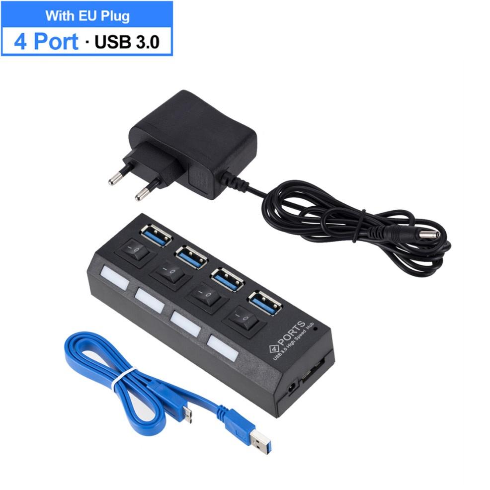 USB HUB 3.0 Multi USB Splitter 4/7 port USB Hab With Switch Power Adapter Mini Hub Splitter PC Laptop Cable Connector