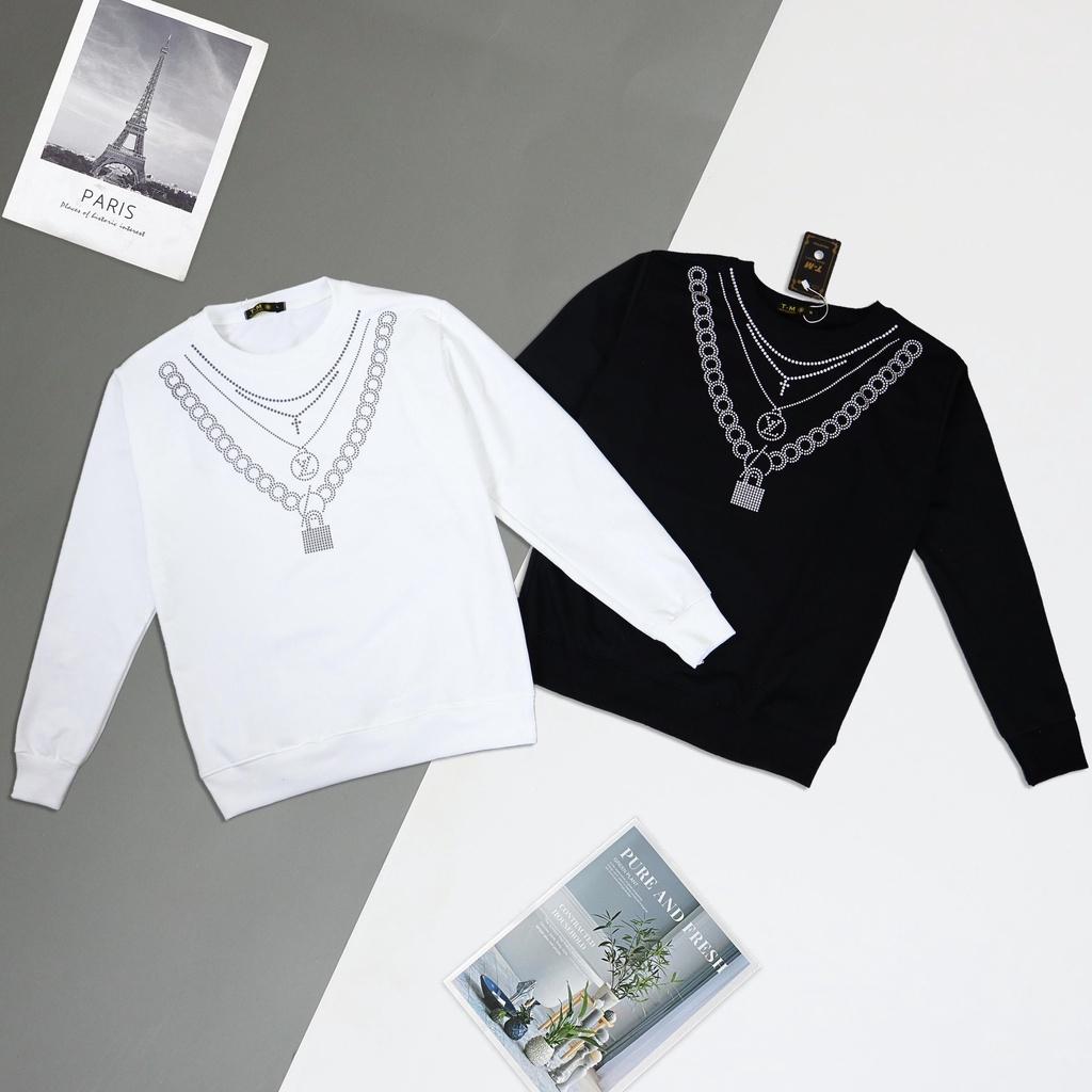 Áo Sweater Nam Nữ In Họa Tiết, Áo Thun Nam Dài Tay Chất Nỉ In Chữ DsQuareVải Mềm Mịn Giữ Ấm Co Giãn Tốt 2 Màu Trắng, Đen